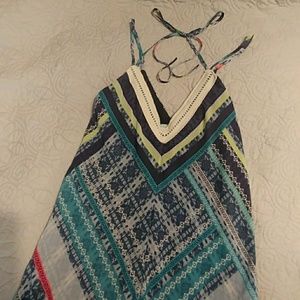 Colorful shark-bite hem dress